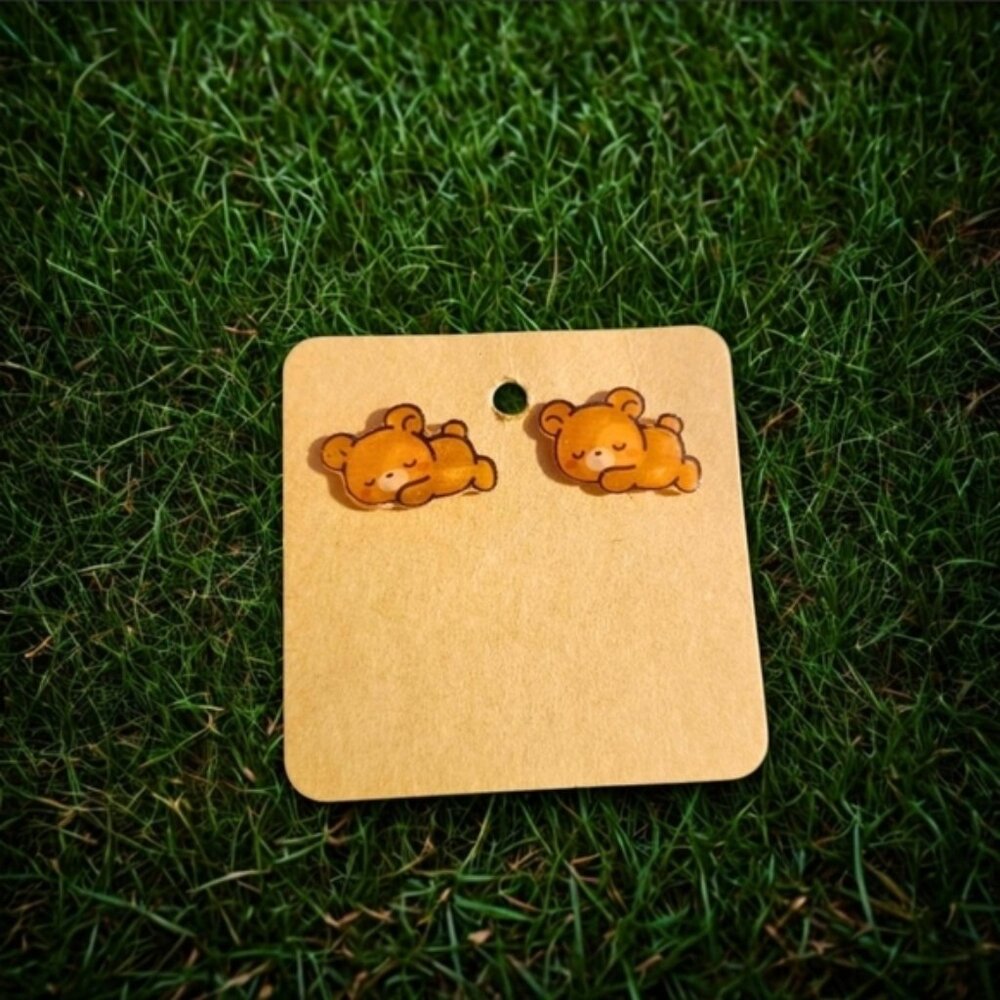 Charming Bear Stud Earrings